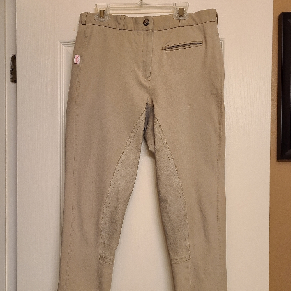 Tailored Sportsman Front Zip Full Seat Tan Breeches Women's Size 30 Style 1969